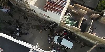 Gaziantep’te film sahnelerini aratmayan operasyon dron kamerasında