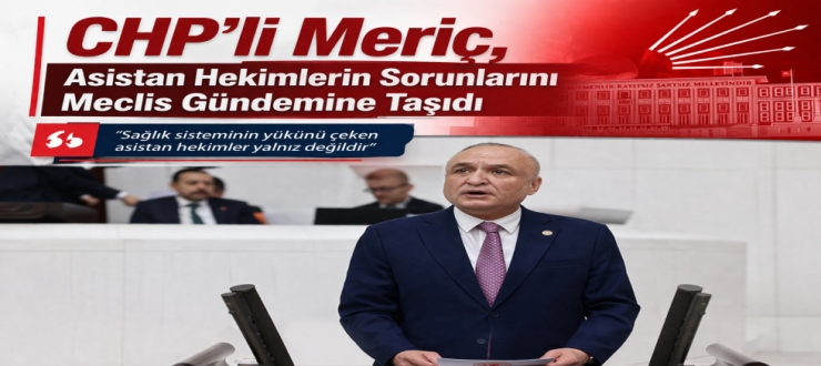 CHP’li Meriç, Asistan Hekimlerin Sorunlarını Meclis Gündemine Taşıdı