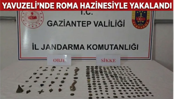 Yavuzeli’nde Roma hazinesiyle yakalandı