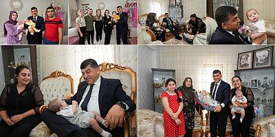 BAŞKAN FADILOĞLU, İKİZ BEBEKLERE “MERHABA” DEDİ