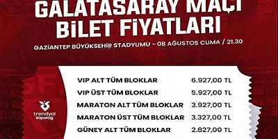 Gaziantep FK - Galatasaray Maçının Bilet Fiyatları Açıklandı!