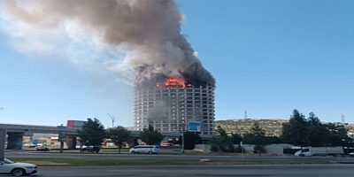 Gaziantep’te 17 katlı eski otelde yangın