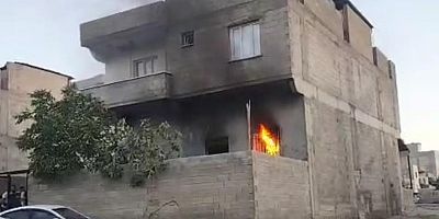 Gaziantep'te 2 katlı binada yangın
