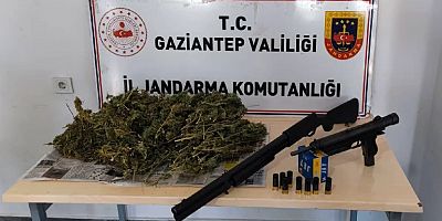 Gaziantep’te 4 kilo esrar ile uzun namlulu otomatik silah ele geçirildi