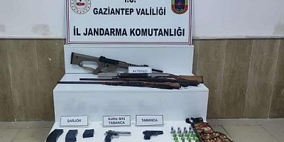 Gaziantep’te 4 tüfek ile çok sayıda fişek ele geçirildi