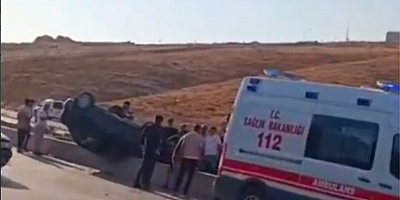 Gaziantep’te Araç Takla Attı, Yaralılar Hastaneye Kaldırıldı