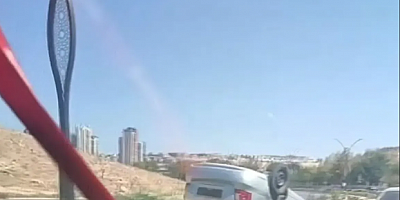 Gaziantep’te Araç ters döndü
