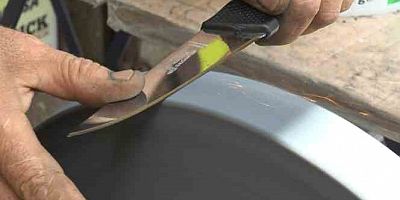 Gaziantep'te bayram öncesi bıçak bileme mesaisi başladı