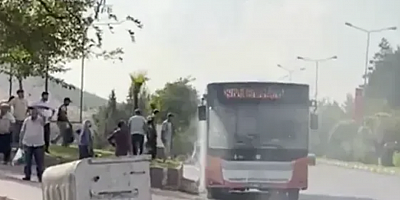 Gaziantep’te Belediye Otobüsünde Yangın Paniği