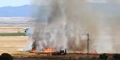 Gaziantep'te buğday tarlasında yangın
