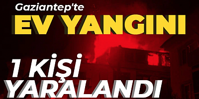 Gaziantep'te Ev Yangını: 1 Kişi Yaralandı