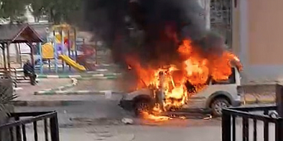 Gaziantep’te Korku Dolu Anlar: Ticari Araç Alev Topuna Döndü