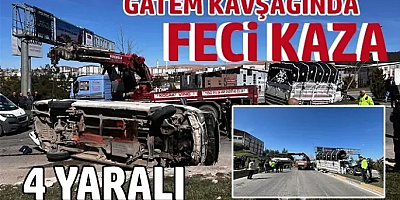 Gaziantep'te minibüs ile kamyonet çarpıştı: 4 yaralı