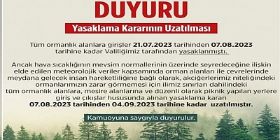 Gaziantep'te Ormanlara Giriş Yasağı Neden Uzatıldı ?