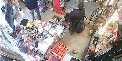 Gaziantep'te tırnakçılık yöntemiyle 100 lirayı çalan şahıs güvenlik kamerasında