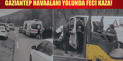 Gaziantep’te transit ile asfalt aracı çarpıştı