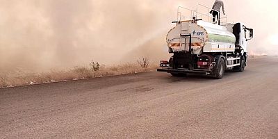 Gaziantep'teki anız yangını 10 saat sonra kontrol altına alındı