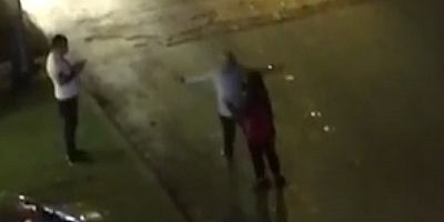 Sokak ortasında kadını tokatladı, çevredekiler izledi