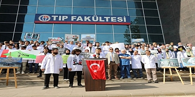 Tıp Fakültesi Öğrencilerinden, İsrail'in Gazze'deki hastane saldırılarına tepki