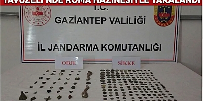 Yavuzeli’nde Roma hazinesiyle yakalandı