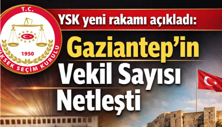 YSK yeni rakamı açıkladı: Gaziantep’in Vekil Sayısı Netleşti